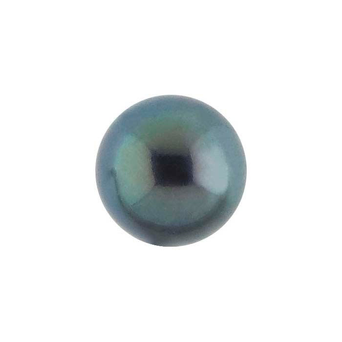 Freshwater Cultured Half-Drilled Round Pearls, Black, A-Grade