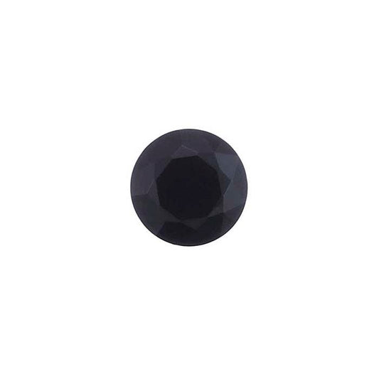 Black Spinel Round Faceted Gemstone