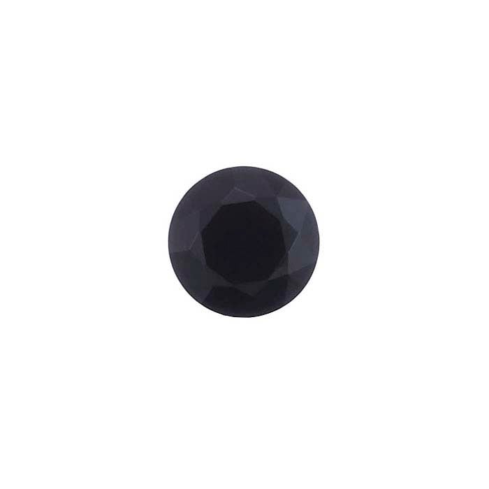 Black Spinel Round Faceted Gemstone