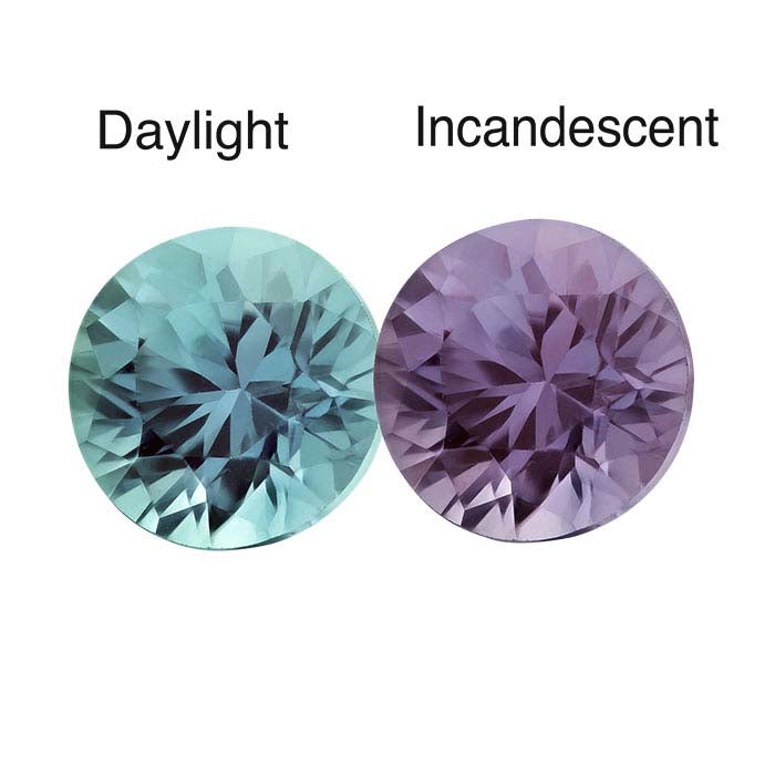 Lab-Grown Alexandrite Round Faceted Gemstone
