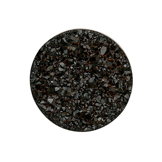 Black Druzy Quartz Round Cabochons, A-Grade