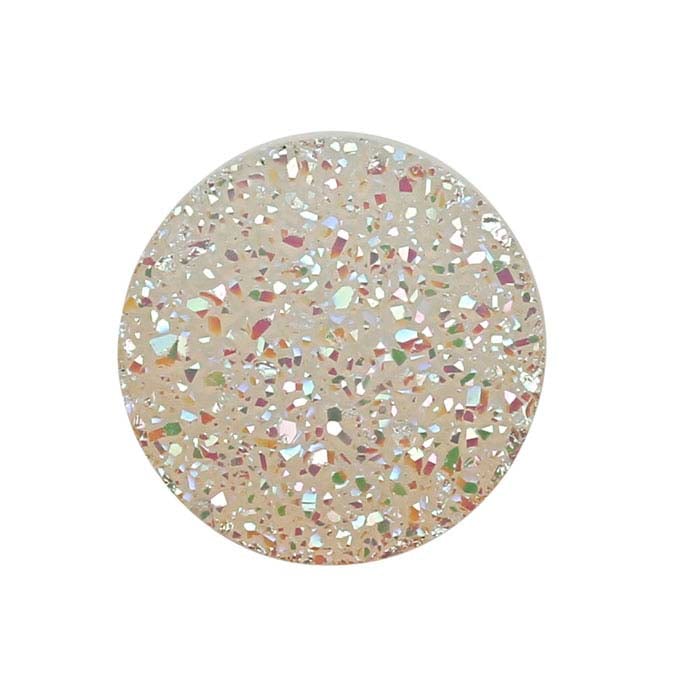 White Druzy Quartz Round Cabochons, A-Grade