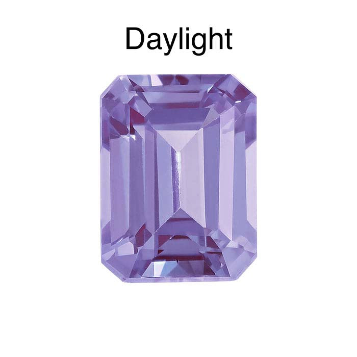 Lab-Grown Alexandrite Emerald-Cut Faceted Gemstone