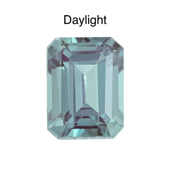Lab-Grown Alexandrite Emerald-Cut Faceted Gemstone