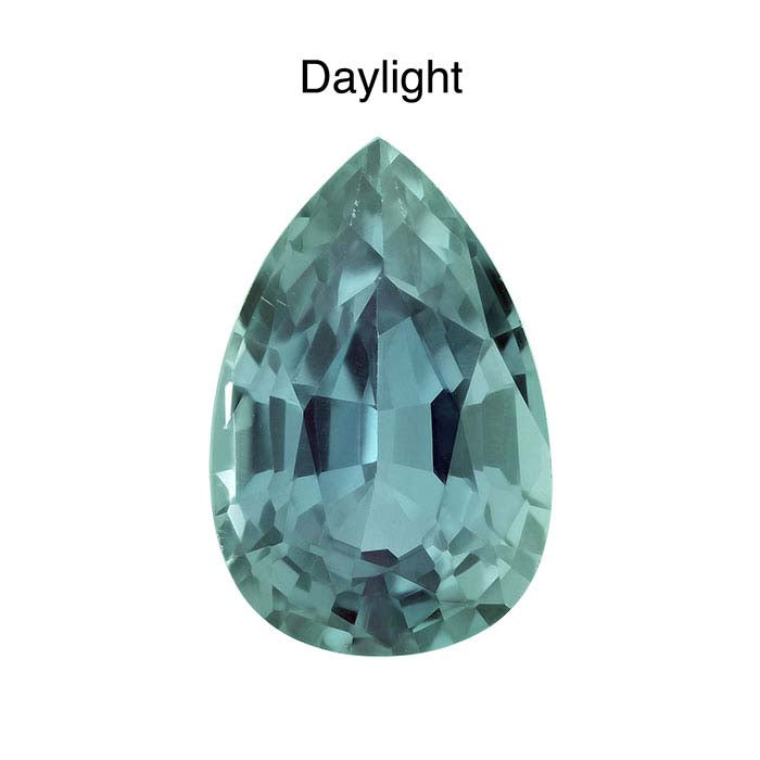 Lab-Grown Alexandrite Pear Faceted Gemstone