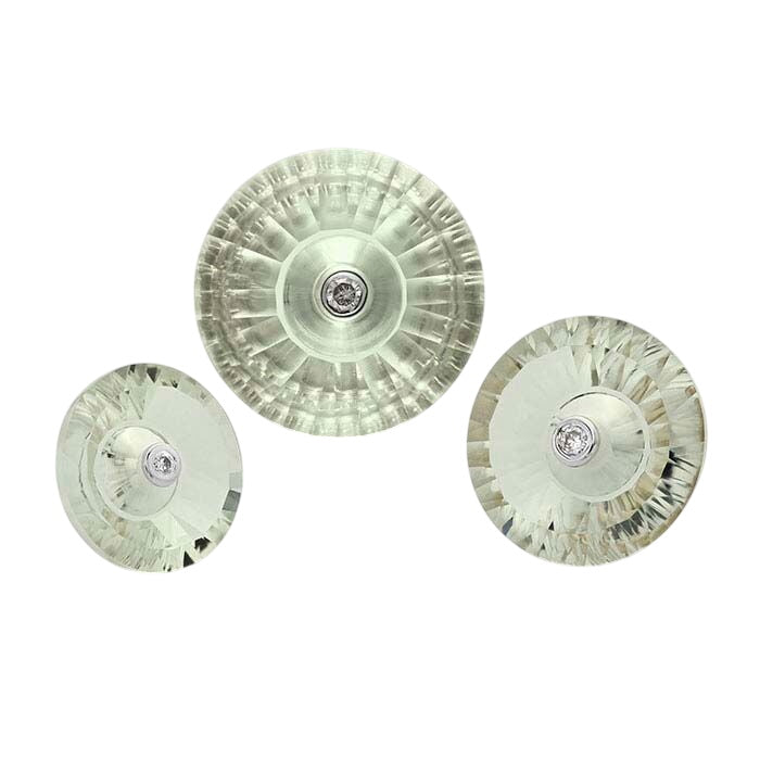 Lehrer TorusRing™ Light Green Quartz Round Faceted Gemstone