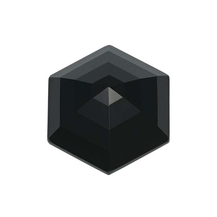 Black Spinel Hexagon Rose-Cut Cabochon