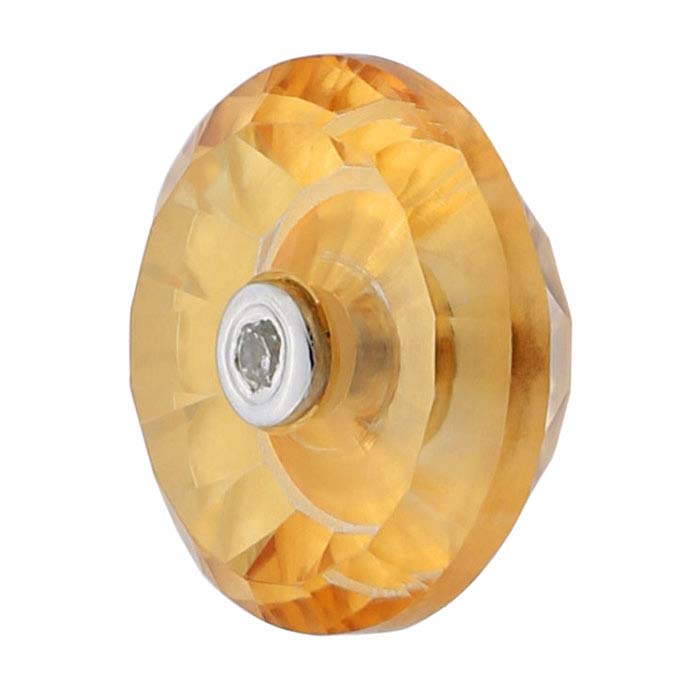 Lehrer TorusRing™ Padparadscha Quartz Round Faceted Gemstone