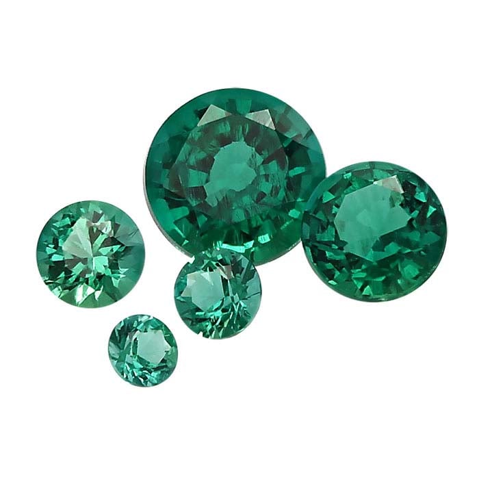 Lab-Grown Emerald Round Faceted Gemstone