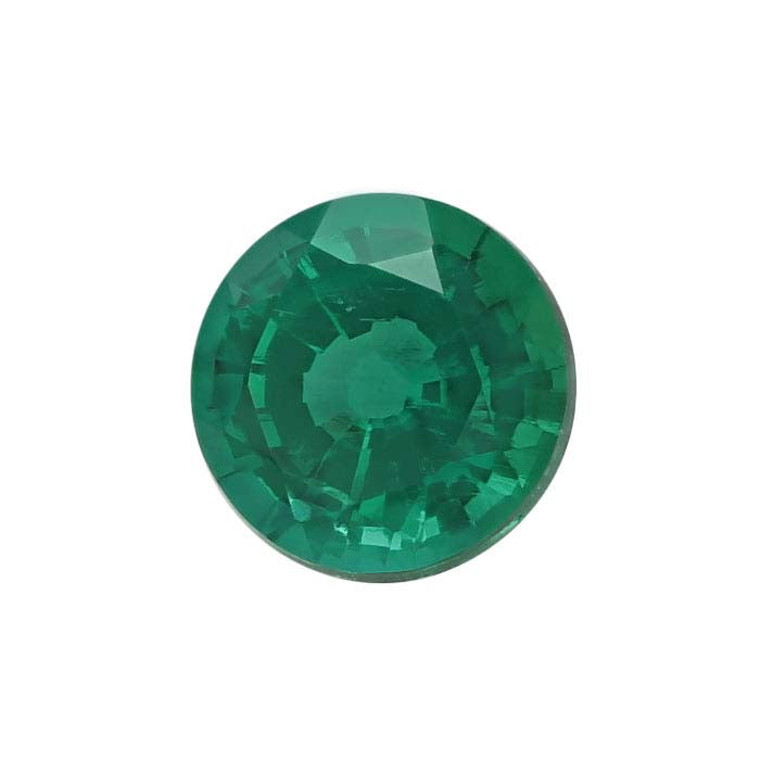 Lab-Grown Emerald Round Faceted Gemstone