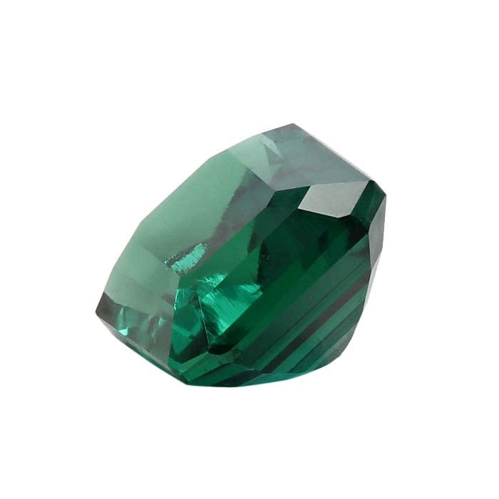 Lab-Grown Emerald Emerald-Cut Faceted Gemstone