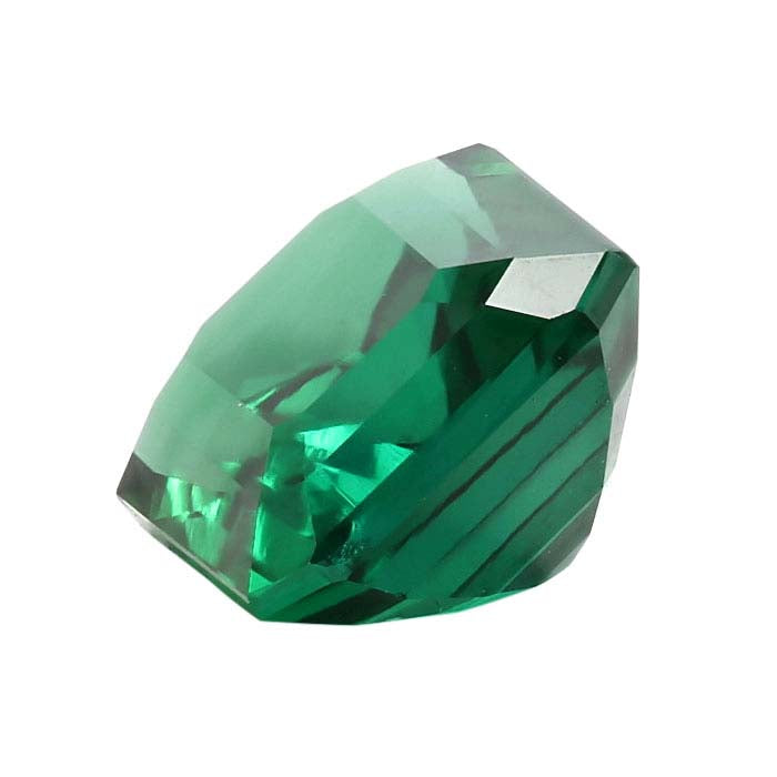 Lab-Grown Emerald Emerald-Cut Faceted Gemstone