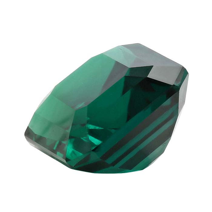 Lab-Grown Emerald Emerald-Cut Faceted Gemstone