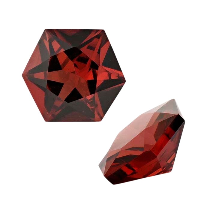 Garnet Hexagon Faceted Gemstone