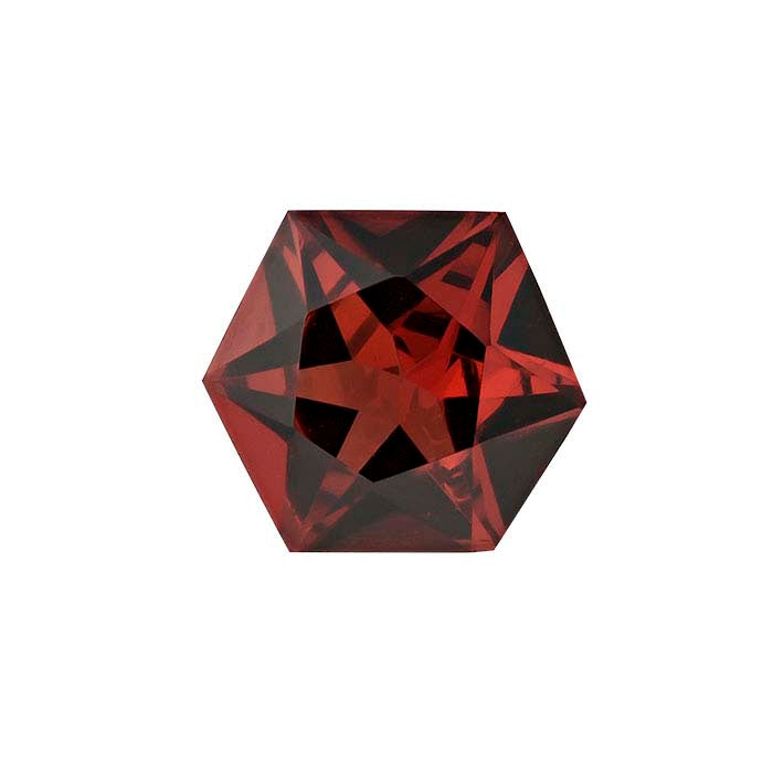Garnet Hexagon Faceted Gemstone