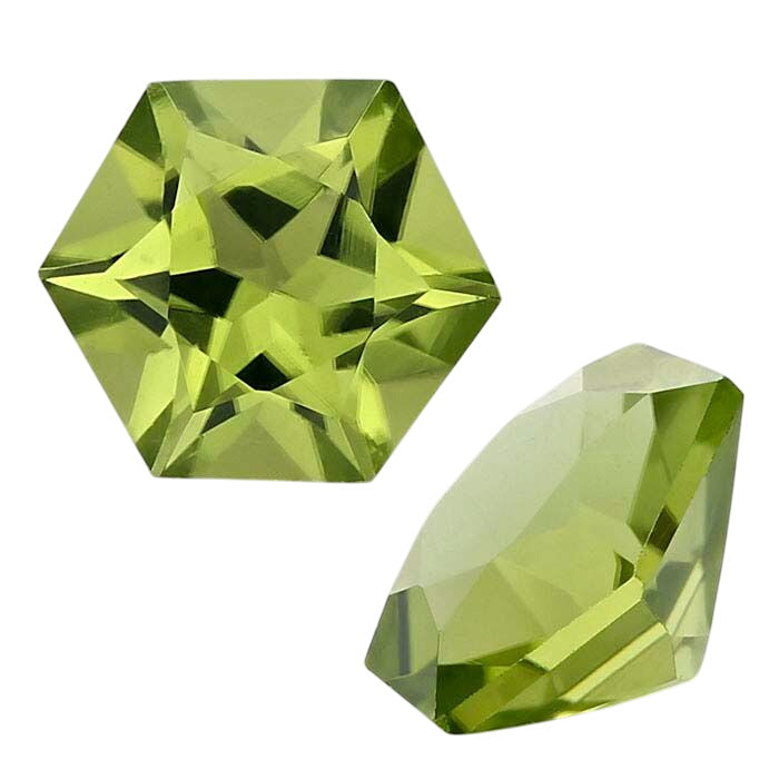 American Mined™ Arizona Peridot Hexagon Faceted Gemstone