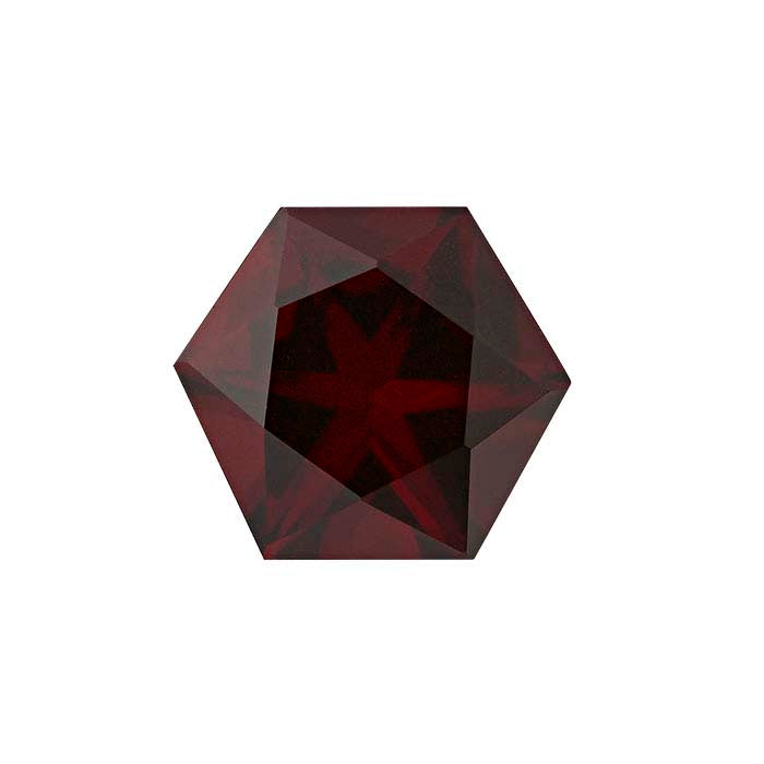 Garnet Hexagon Faceted Gemstone