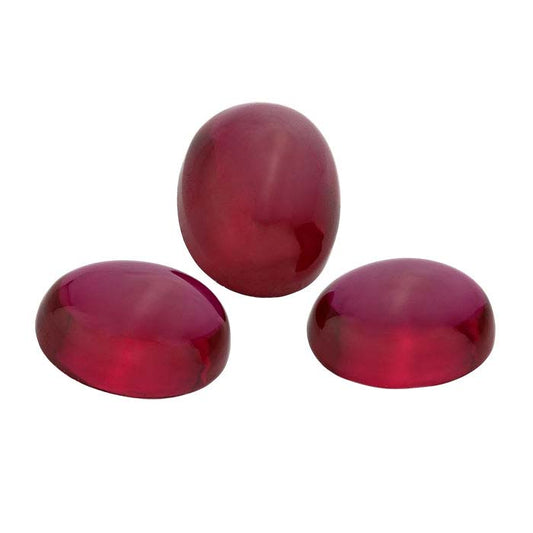 Lab-Grown Ruby Oval Cabochon