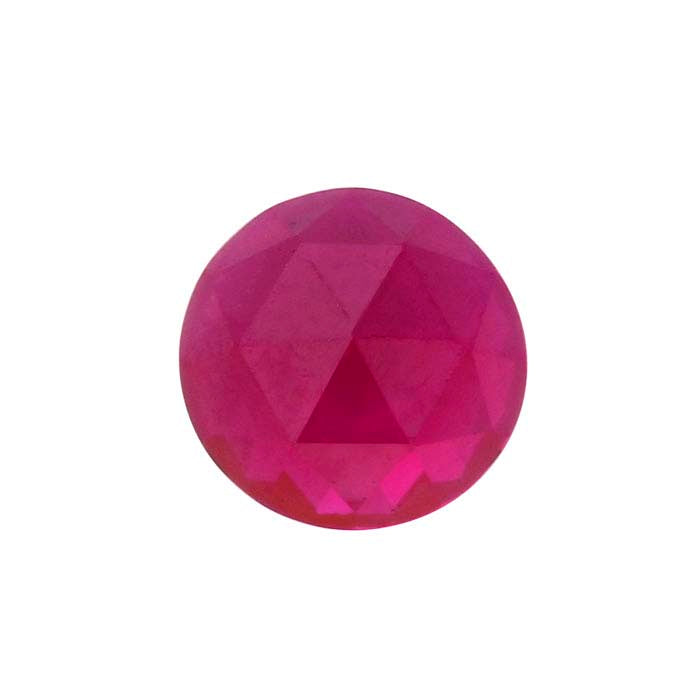 Lab-Grown Ruby Round Rose-Cut Cabochon