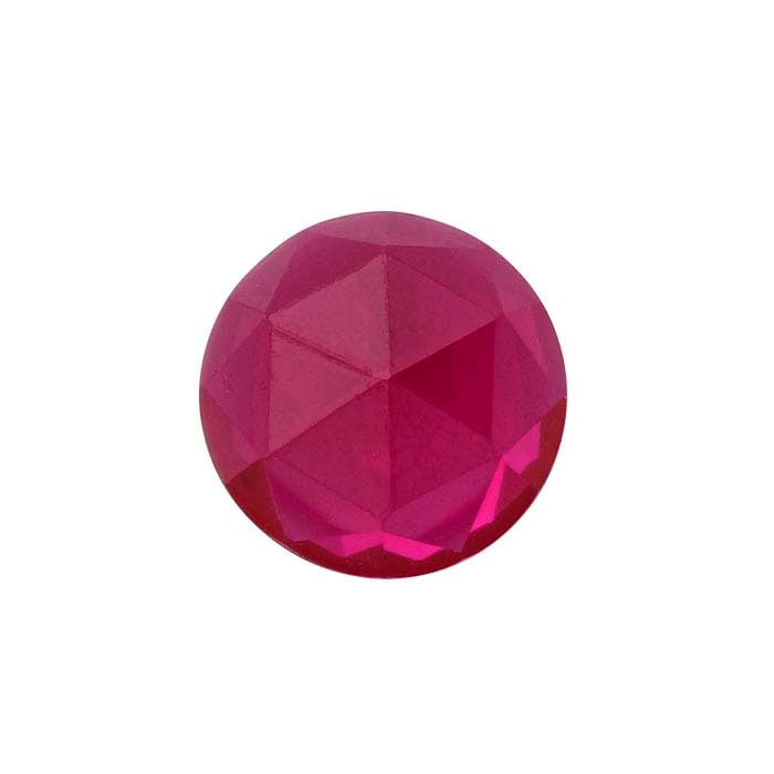 Lab-Grown Ruby Round Rose-Cut Cabochon