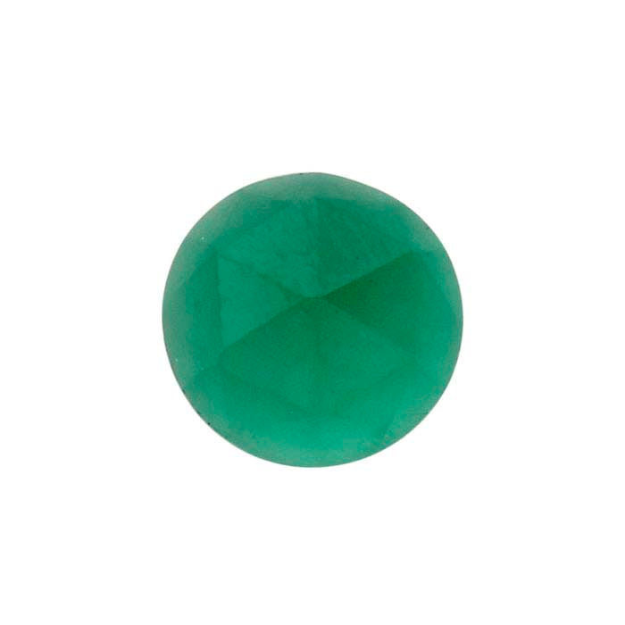 Lab-Grown Emerald Round Rose-Cut Cabochon