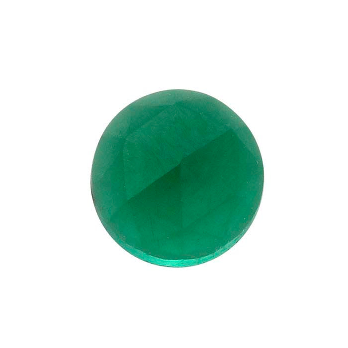 Lab-Grown Emerald Round Rose-Cut Cabochon