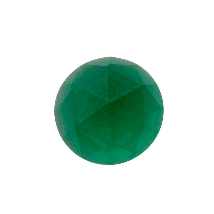 Lab-Grown Emerald Round Rose-Cut Cabochon