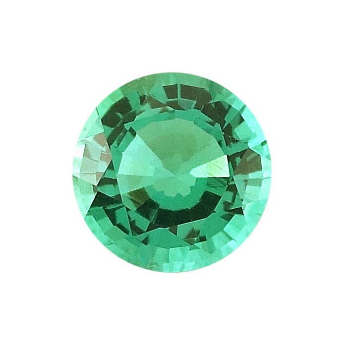 Lab-Grown Emerald Round Faceted Gemstone