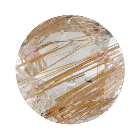 Copper Rutilated Quartz Round Faceted Gemstone
