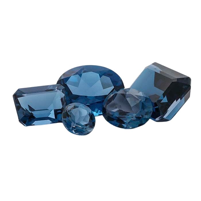 London-Blue Topaz Cushion Checkerboard Faceted Stone, AA-Grade