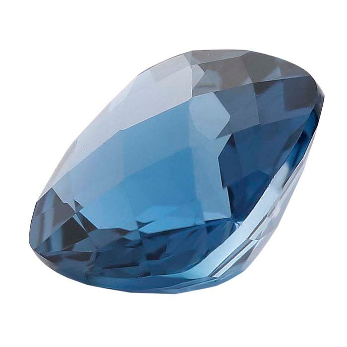 London-Blue Topaz Cushion Checkerboard Faceted Stone, AA-Grade