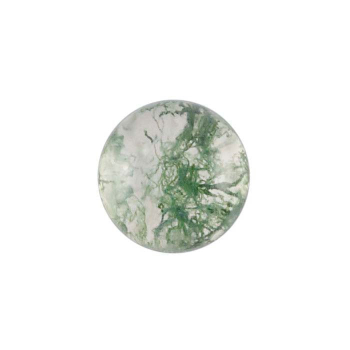 Crystal Quartz & Moss Agate Round Doublet Cabochon
