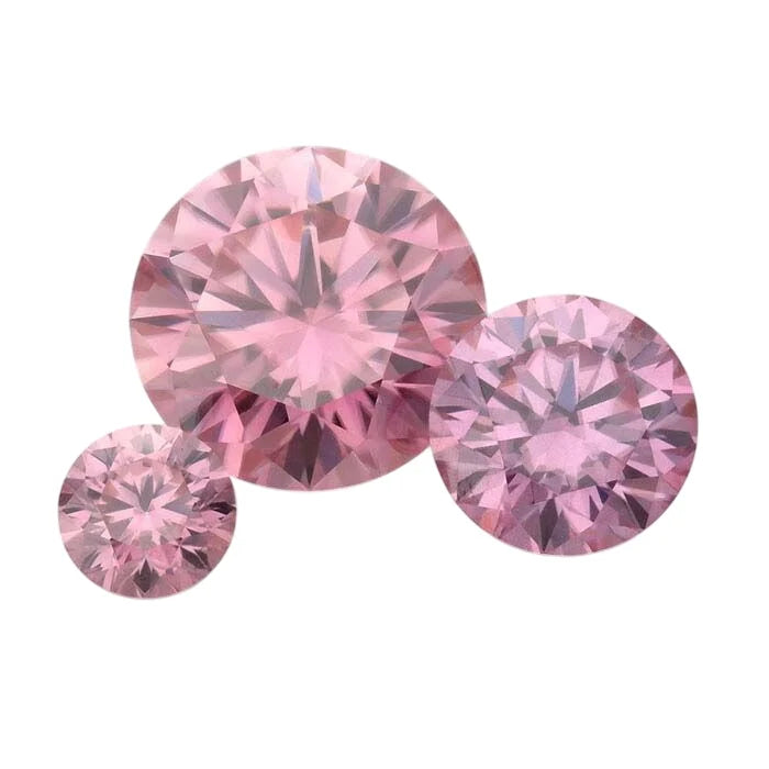 Pink Moissanite Round Faceted Gemstone