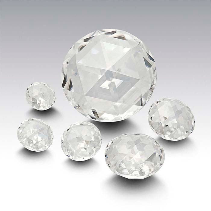 Charles & Colvard® Forever One™ Moissanite 8mm Double Rose-Cut Round Faceted Gemstone, Colorless