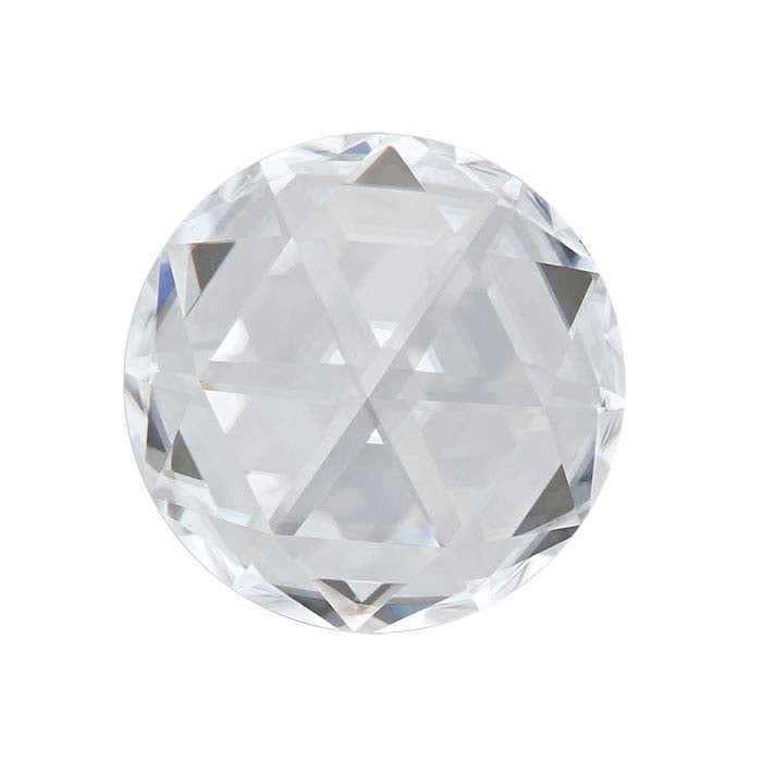 Charles & Colvard® Forever One™ Moissanite 8mm Double Rose-Cut Round Faceted Gemstone, Colorless