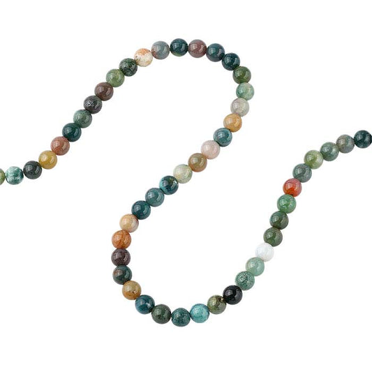 Indischer Achat 6mm Rundperlenstrang