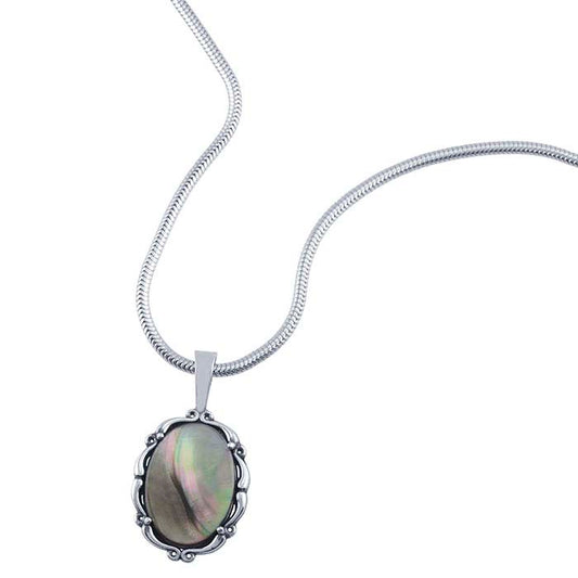 Zwarte parelmoer ovale cabochon