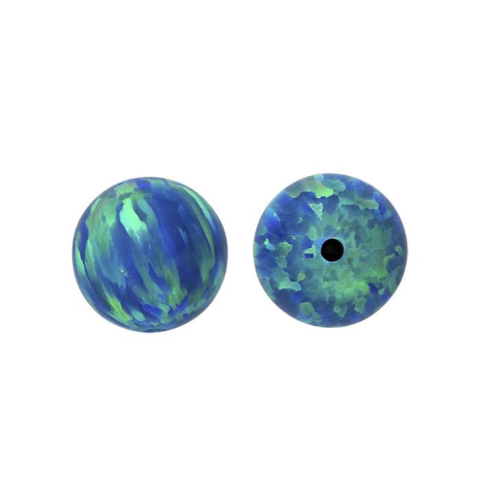 Kyocera Peacock Opal Half-Drilled 6mm Bead