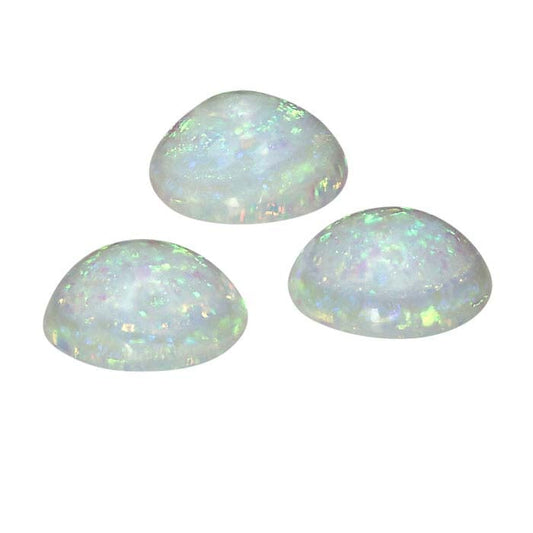 Sterling-Created Nova-Style Lab-Grown Opal 5mm Round Cabochon