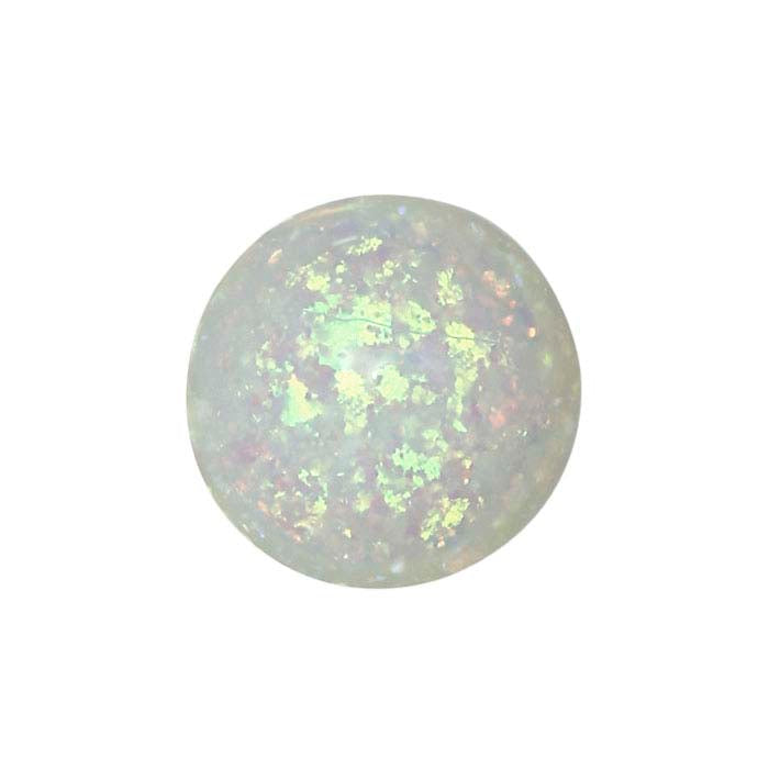 Sterling-Created Nova-Style Lab-Grown Opal 5mm Round Cabochon