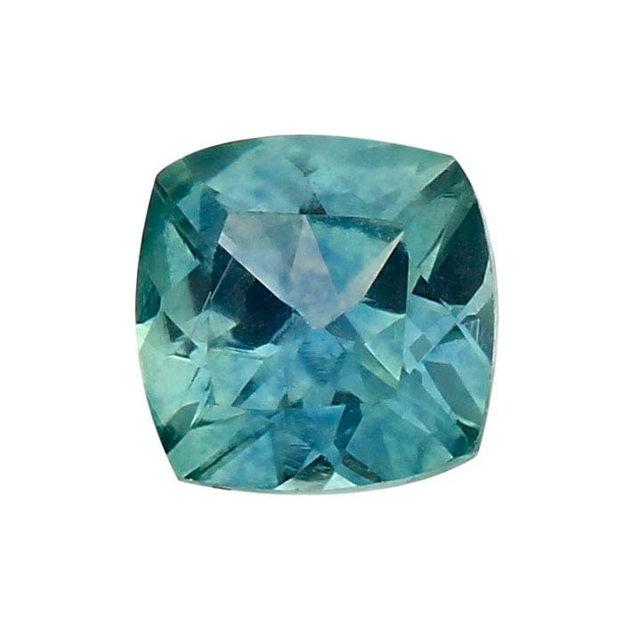 American Mined™ Teal Montana Sapphire™ Cushion Faceted Gemstone