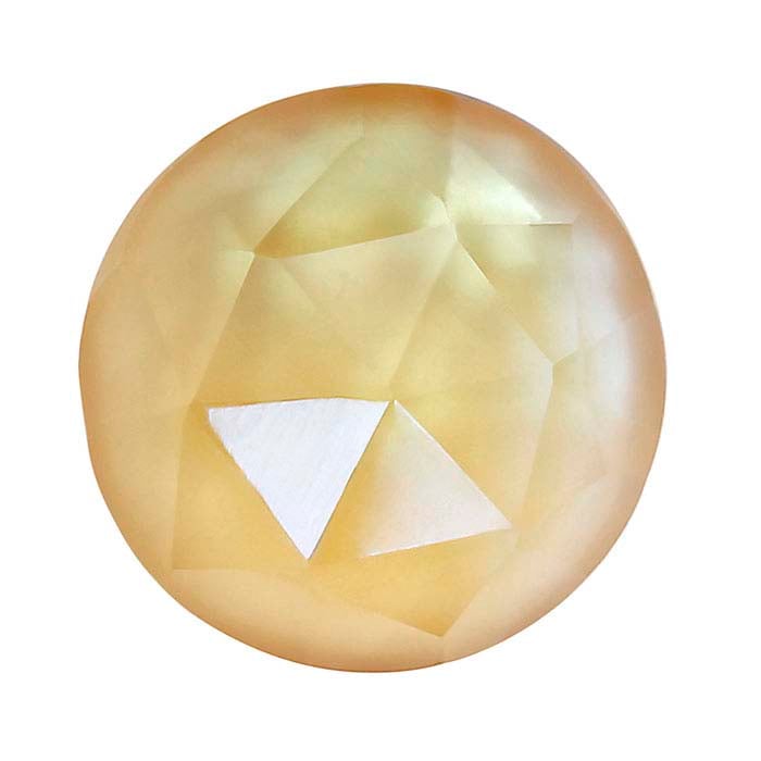 Golden Citrine Round Rose-Cut Cabochon