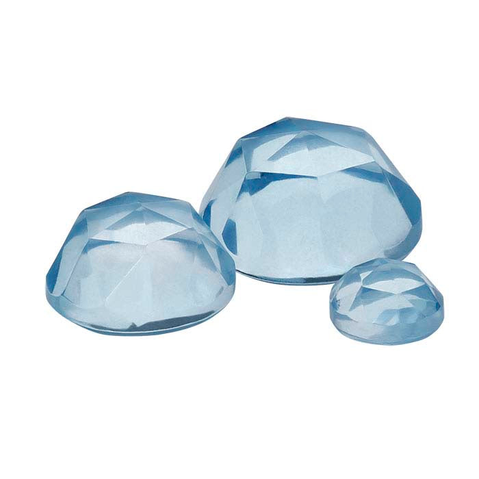 Swiss-Blue Topaz Round Rose-Cut Cabochon