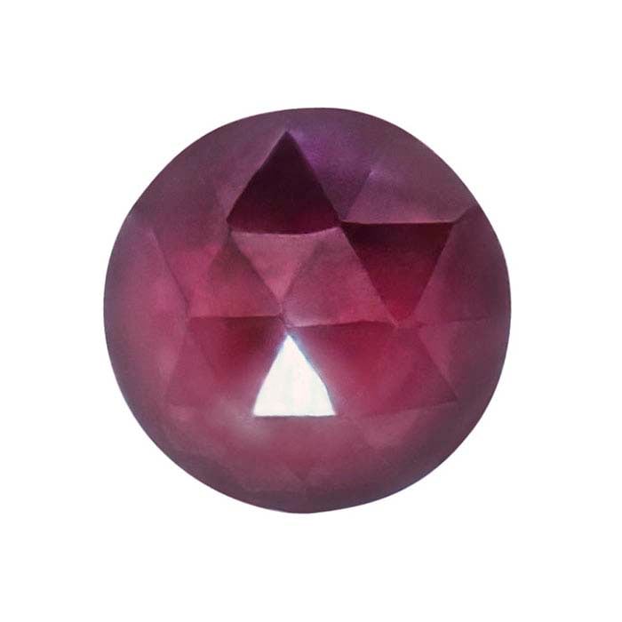 Rhodolite Garnet Round Rose-Cut Cabochon
