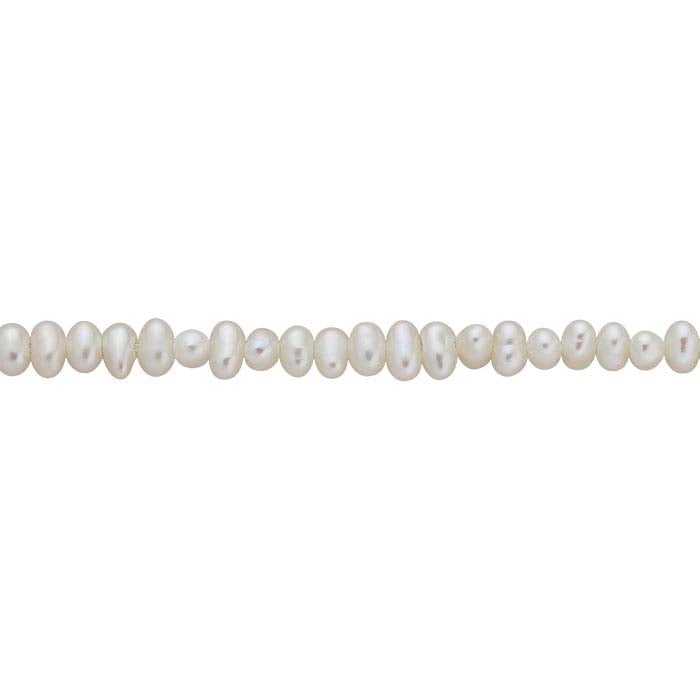Freshwater Cultured 2.5–3mm Semi-Round Pearl Strand, White, A-Grade