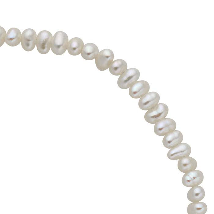 Freshwater Cultured 2.5–3mm Semi-Round Pearl Strand, White, A-Grade