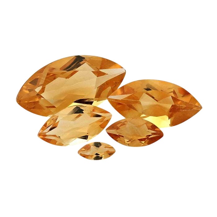 Yellow Citrine Marquise Faceted Gemstones, AA-Grade