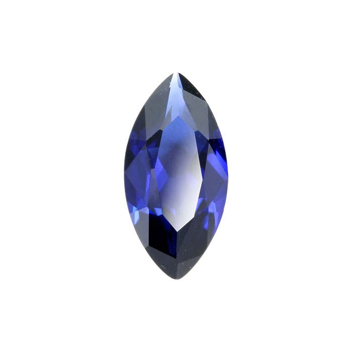 Lab-Grown Sapphire Marquise Faceted Gemstone
