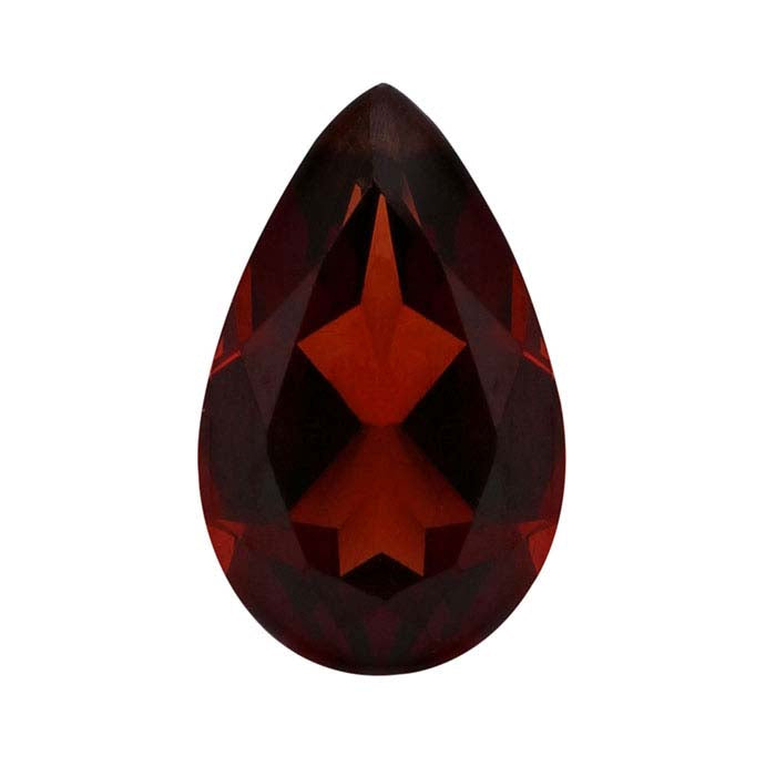 Garnet Pear Faceted Gemstone