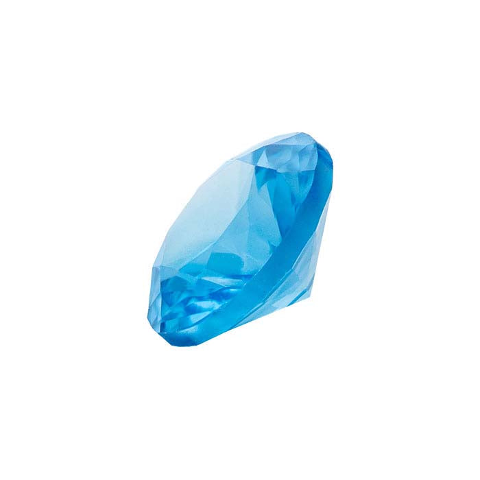 Simulated Blue Zircon Round Faceted Gemstone